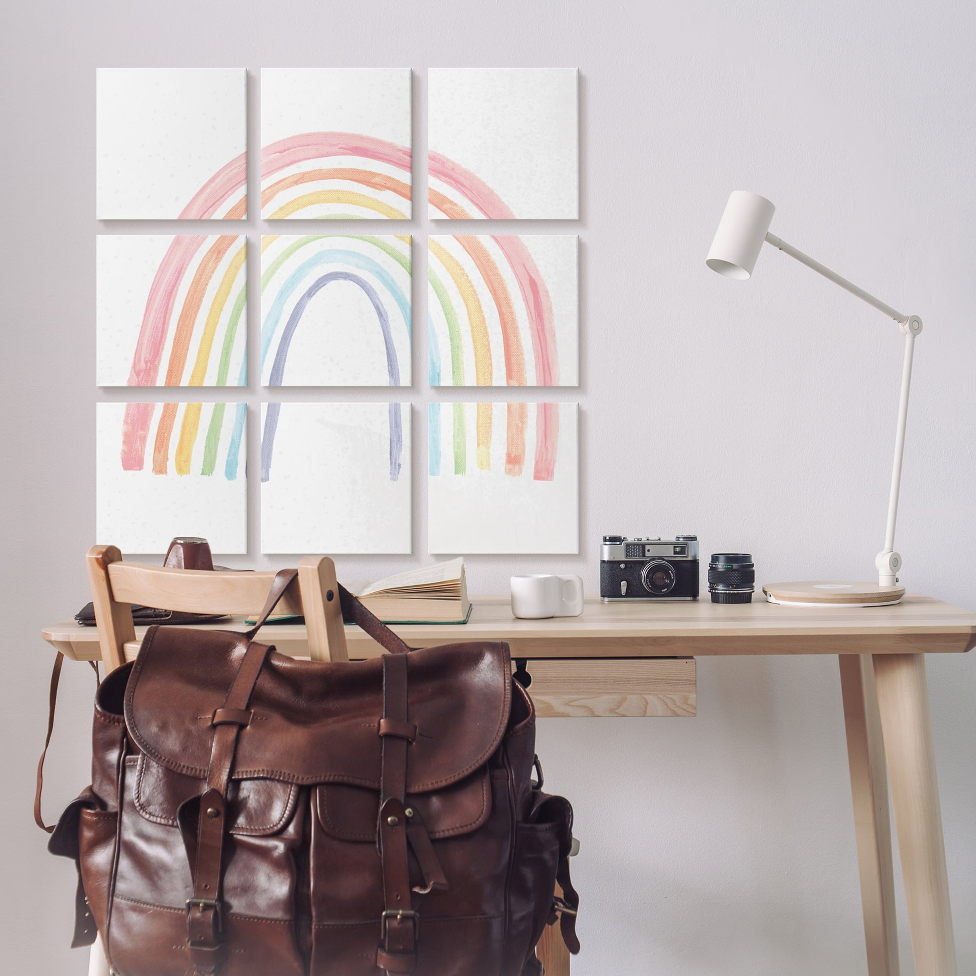Stupell Indtries Traditional Rainbow Stripes Kid's Minimal Chromatic Arches,12 x 12,Design by Daphne Polselli