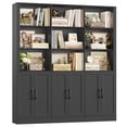 thumbnail image 5 of Homfa 70″ Tall Bookshelf and Bookcase with Cabinets, 63'' Wide Triple Row Display Shelves, 15 Cubes 5-Tiers Large Bookcase for Living Room Home Office, Black, 5 of 7