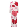 thumbnail image 5 of FDGIU Women's Valentine's Day Pajama Set - Long Sleeve Heart Print Top & Casual Pants Soft 2 Piece Sleepwear, 5 of 6