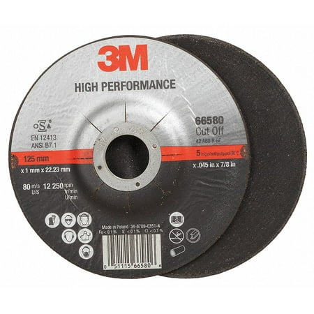 UPC: 0051115665806 | 3m Abrasive Cut-Off Wheel T27 5 in. 7/8 in. 87468