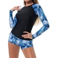thumbnail image 6 of Women Long Sleeve Guard Swimsuit Zipper Surfing Bathing Suit Women Slimming Bathing Drawstring Swimsuit Bathing Suits Top Senior Front, 6 of 9