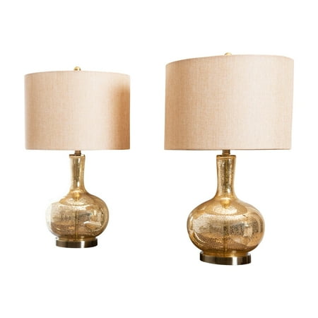 Abbyson Gold Mercury Glass Table Lamp - Set of 2 - Walmart.com