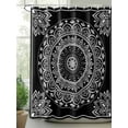 thumbnail image 2 of Fsddascl Black Boho Shower Curtain Set - Extra Long 72" x 96" Washable Bathtub Curtain with 12 Hooks, Retro Farmhouse Neutral Abstract Geometric Waterproof Fabric Stall Shower Curtains for Bathroom, 2 of 6