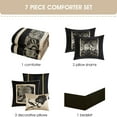 thumbnail image 2 of Nanshing Mollybee 7 Piece Luxury Floral Comforter Set, Black, Full, 2 of 5