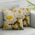 thumbnail image 3 of Fenyluxe Throw Pillow Cover Oil Painting Peonies Indy Bloom Yellow Floral Decorative 2pcs Home Office Throw Waist Lumbar Pillow Case Cushion Cover  White, 3 of 7