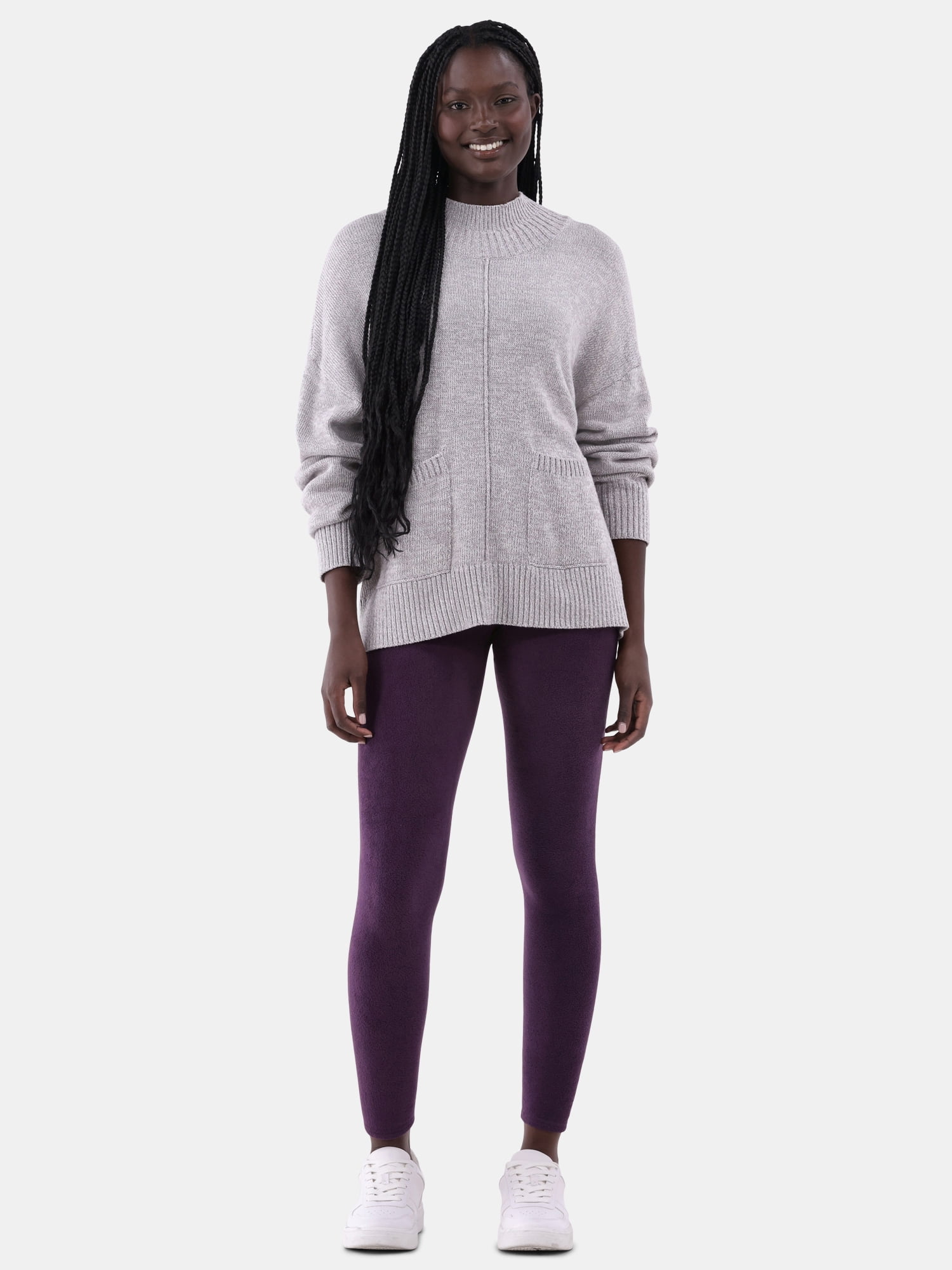 ClimateRight by Cuddl Duds Stretch Women's Warm Stretch Fleece High Rise Base Layer Thermal Legging, Sizes XS to 4X