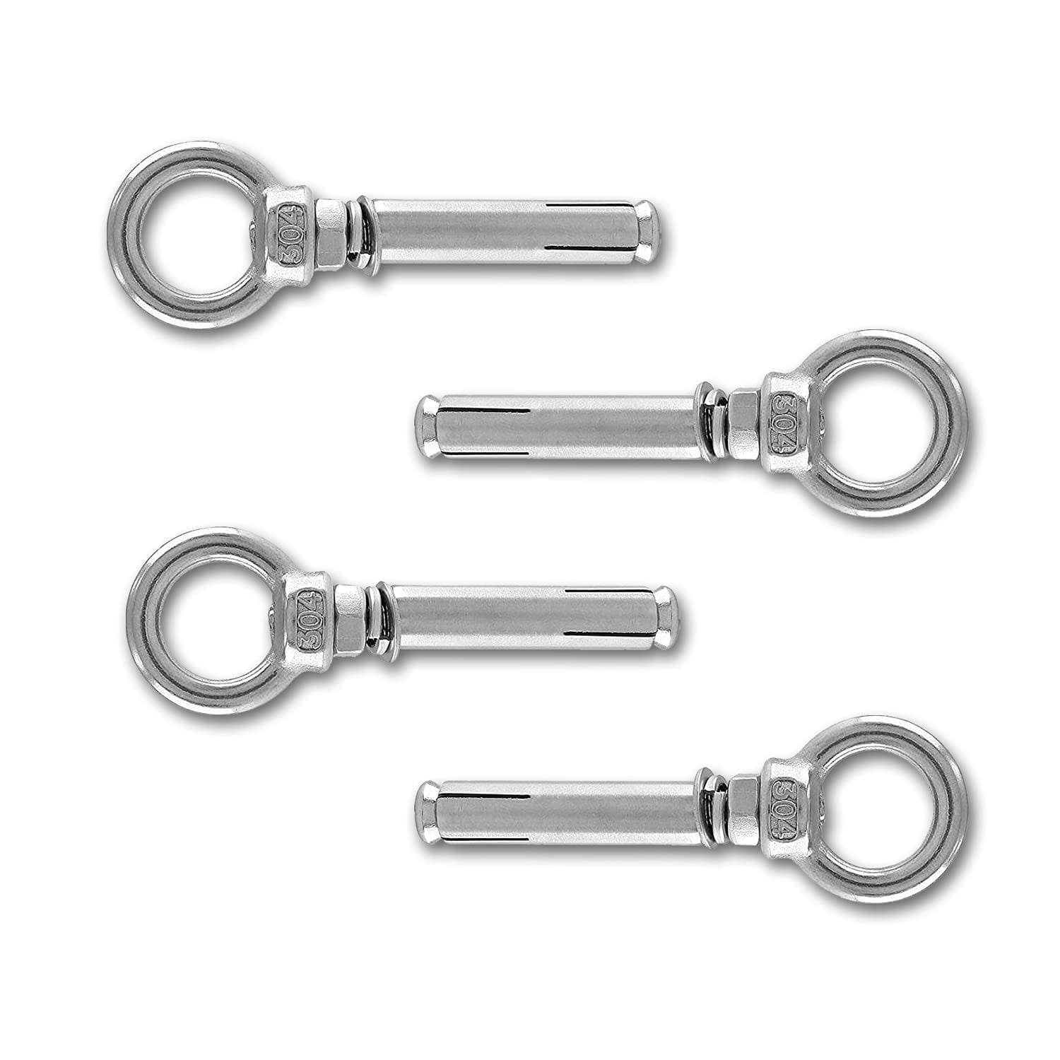,Eyebolt Bolt Stainless Steel Wall Concrete Brick Anchor Expansion Bolts Ring Screw Eyes, Heavy