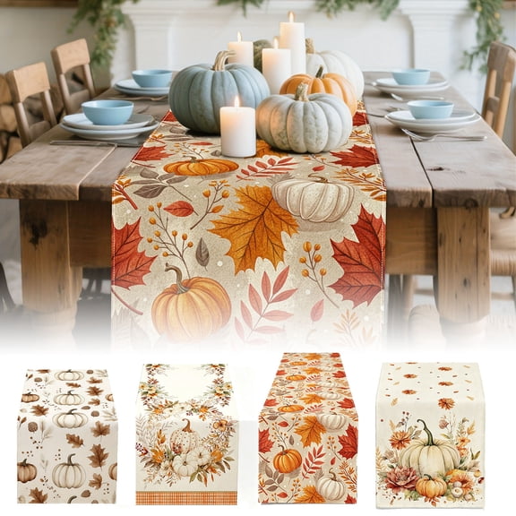 Halloween Sale Clearance!Fall Decorations for Home, Thanksgiving Flag Fall Pumpkin Maple Leaf Kitchen Party Tablecloth