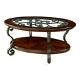 thumbnail image 2 of Furniture of America Azea Solid Wood 2-Piece Coffee Table Set in Brown Cherry, 2 of 14