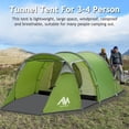 thumbnail image 2 of HOMEYA 3-4 Person Dome Camping Tent With Vestibule, 2 Room, Double Layer, Family Tunnel Tent, Green, 2 of 9
