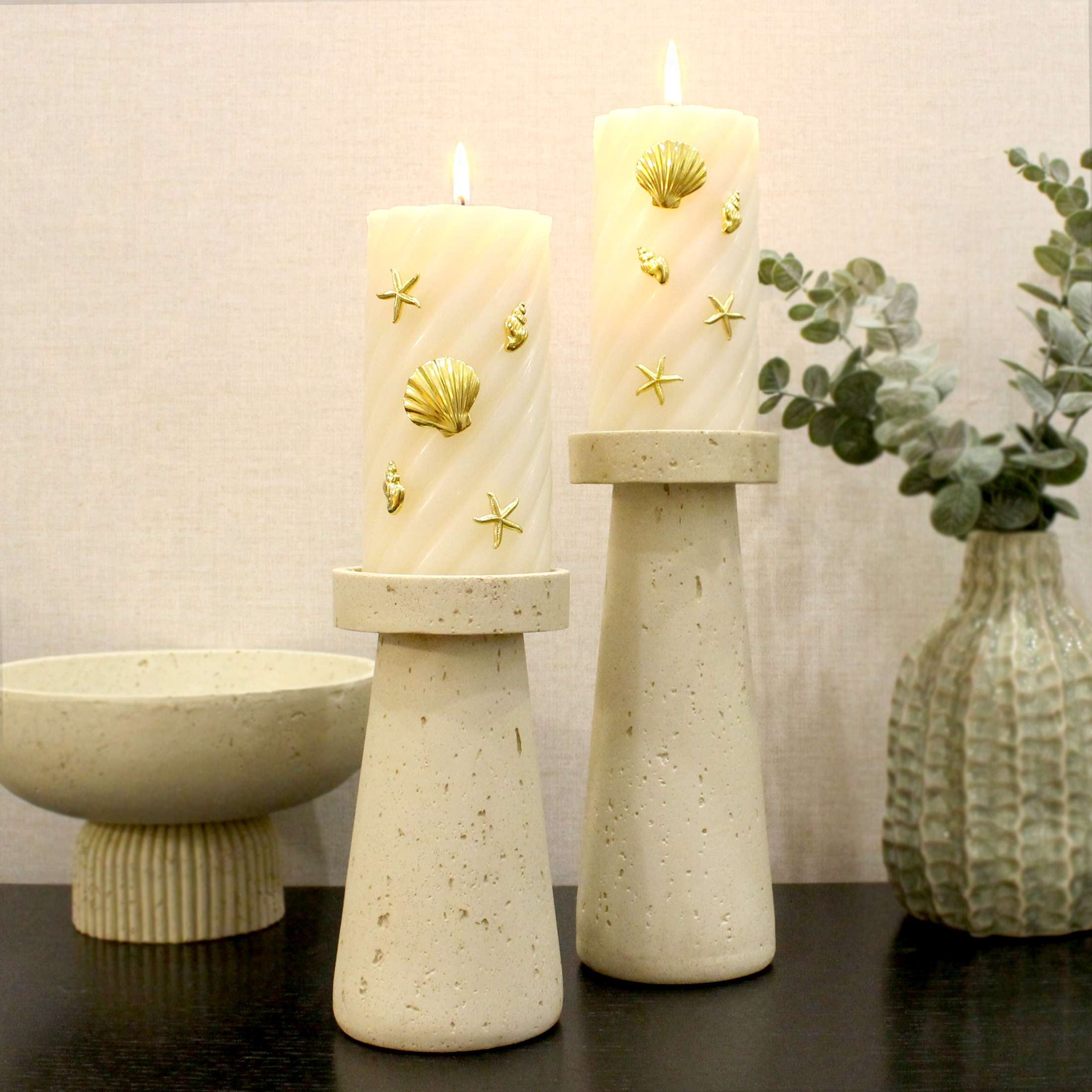 Mainstays Seashell Candle Charms 5 Piece Set for Flute, Pillar and Votive Candles