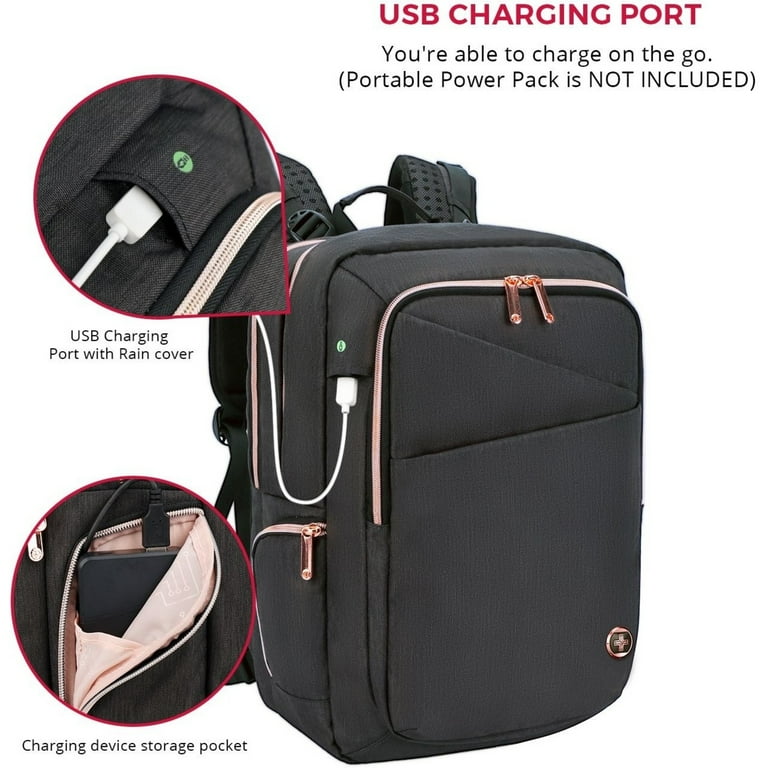 Swissdigital Design Carrying Case Backpack for 15.6 Notebook Black Rose Gold