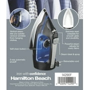 Hamilton Beach Clothing Iron, Steam Iron for Clothes with Stainless Steel Soleplate & Retractable Cord, Black