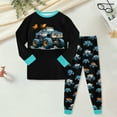 thumbnail image 2 of KPOPLK Toddler Baby Boys Pajamas Winter Truck Print Long Sleeve Pjs Sleepwear Kids Loungewear Shirt Pants Sets Clothes Mint Green Size 6-7 Years, 2 of 6