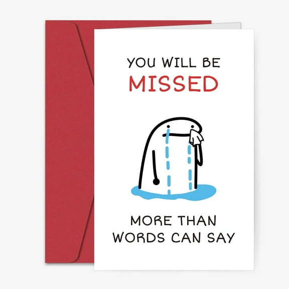 You Will Be Missed Card – Heartfelt Farewell Greeting Card with Red Envelope – Perfect for Friends, Family, or Colleagues Moving Away or Leaving