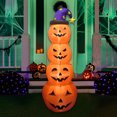 thumbnail image 3 of INFLABLES DE CALABAZAS, CALABAZA FANTASMA INFLABLE APILADA CON ILUMINACIÓN LED 7.87 PIES DE ATRURA PARA LA DELECIÓN DEL PATIO AL AIRE LIBRE, 3 of 7