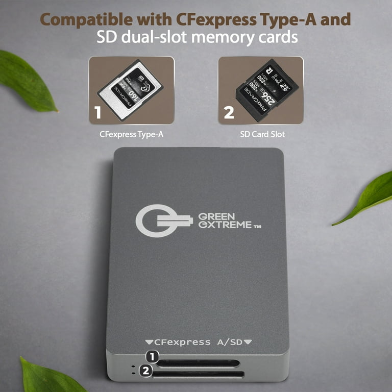CFexpress Type A And SD Card Reader, Dual-Slot USB3.2 Gen2 10Gpbs Type A CFexpress Card Reader Adapter USB C To USB C/USB A For CFexpress Type A/SD Memory Card,Support Windows/Mac/Linux/Android
