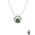 thumbnail image 2 of Delight Jewelry Silvertone 3-D Green Enamel Kiwi Miracles Ring Charm Necklace, 18", 2 of 4