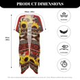 thumbnail image 6 of HELLHERO Breathable Long Kimono Swimsuit Cover Up for Summer High Quality Fabrics Lightweight Bathing Suit Cover Up Sunflower Geometric Stripe, 6 of 6