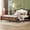 Walnut, variant on Alvantor Queen Size Bed Frame with Upholstered Headboard & Panel Footboard in Pine Wood, Classic Cherry