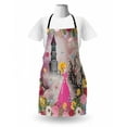 thumbnail image 3 of Cartoon Apron, Cartoon in Front of a Castle with Blossoming Flowers Tale, Unisex Kitchen Bib with Adjustable Neck for Cooking Gardening, Adult Size, Multicolor, by Ambesonne, 3 of 4