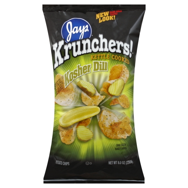 Krunchers! Kettle Cooked Kosher Dill Potato Chips, 8 Oz.