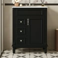 thumbnail image 4 of Harper & Bright Designs 24" Small Bathroom Vanity with Sink, Modern Bathroom Cabinet Freestanding with Drawers, Bathroom Storage Cabinet with Adjustable Shelffor Small Space, Black, 4 of 14