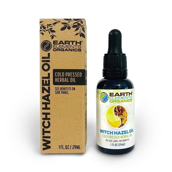 Earth Elements Organics Witch Hazel Infused Herbal Oil Raw Moisturizer Oil, 1 fl.oz.