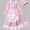 c-21Pink8, variant on Child Outfit Sets Girls Floral Print Dresses And Cape For Stage Performance Long Sleeve Classic Clothes Sets