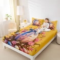 thumbnail image 3 of Erosebridal Cartoon Easter Eggs Full Size Sheets,Kawaii Rabbit Pink Floral Bed Sheets For Girls Kids 4-Piece, 3 of 6