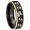 Black And Gold Step Edge, variant on Deer Hunting Tracks Concave Black Tungsten Men Ring 10MM