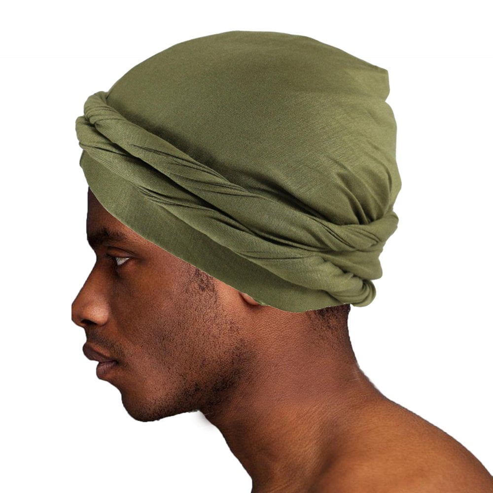 Men's Turban Cap New Stretchy Wrap-around Head Cap India Retro