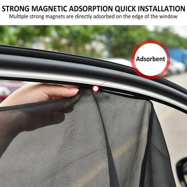 BT Chou 4Pcs Car Window Sun Shades UV Protection Front/Rear Window Screen  Shade Car Curtain with Magnetic Sunshine Blocker 