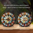 thumbnail image 2 of Vintage Stained Glass Wall Clock Decorative Art 10-Inch Silent Wooden Wall Clock, Battery Operated (AA Batteries Not Included), Artistic Home Decor, 2 of 8