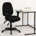 thumbnail image 2 of Flash Furniture Rochelle Mid-Back Black Fabric Multifunction Executive Swivel Ergonomic Office Chair with Adjustable Arms, 2 of 13