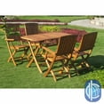 thumbnail image 2 of International Caravan Almeria 5 Piece Wood Patio Dining Set in Natural, 2 of 4