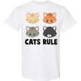 thumbnail image 3 of Inktastic Cats Rule with Cat Heads T-Shirt, 3 of 5