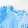 thumbnail image 6 of Mevxay Tween Dirl's Babydoll Collar Summer Dress Puffle Sleeve Summer Casual Mini Princess Dress Blue, 6 of 6