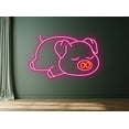 thumbnail image 3 of Glowneon Lazy Pig Neon Signs, Line Wall Art Decor, 3 of 4