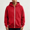 thumbnail image 3 of Men's Full Zip Hoodie with Built-in Backpack Pocket, Raglan Sleeve Utility Sweatshirt for Commute & Streetwear, 3 of 4
