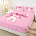 thumbnail image 4 of Erosebridal Princess Ribbon Bowknot Queen Sheet Sets,First Letter K Bed Set For Kids Girls 4-Piece, 4 of 6