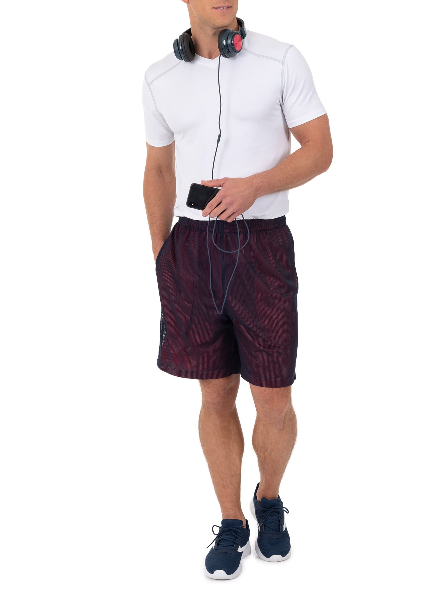 Athletic Works Men's 8" Active Grid Mesh Drawstring Shorts, 2-Pack, Sizes S-3XL