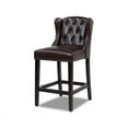 thumbnail image 1 of Richmond 26" Tufted Counter Height Bar Stool Vintage Brown Faux Leather, 1 of 20