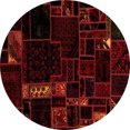 thumbnail image 1 of Ahgly Company Indoor Round Patchwork Orange Transitional Area Rugs, 7' Round, 1 of 4