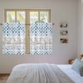 thumbnail image 3 of Blue Plaid Farmhouse Tier Curtains 54 Inch Length, Watercolor Cute Country Pigs Checkered Cafe Short Curtains for Bathroom Over Sink, Small Kitchen Curtain Light Filtering Drapes 2 Panels 27.5"Wx54"L, 3 of 8