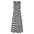 thumbnail image 4 of 2025 Black And White Striped Dress Summer Optical Art Aesthetic Casual Long Dresses Women Modern Maxi Dress Birthday Present, 4 of 6