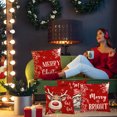 Christmas Pillow Covers 18x18 Inch Set of 4 for Christmas Decor, Merry