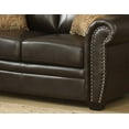 thumbnail image 2 of HomeRoots 248483 38 x 67 x 37 in. Louis Traditional Brown Stationary Loveseat, 2 of 2