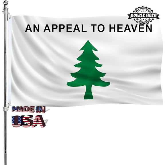 3x5 An Appeal to Heaven Flag Outdoor Double Sided Heavy Duty Pine Tree Flags 3 Ply Polyester Material with 2 Metal Grommets, 4 Rows of Stitching Liberty Tree Flag