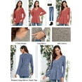 thumbnail image 2 of CRAYNER Casual Women's Blouses Loose Fit V-Neck Tops with Pocket Long Sleeve Fall Winter Tunic T Shirt , 2XL, 2 of 9